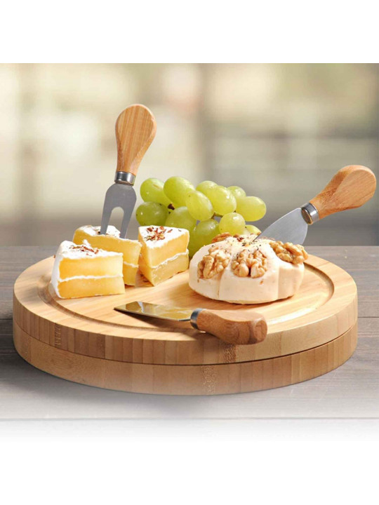 Chopping board KESPER 58642 BAMBOO FOR CHEESE W/KNIVES 