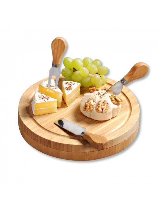 Chopping board KESPER 58642 BAMBOO FOR CHEESE W/KNIVES 