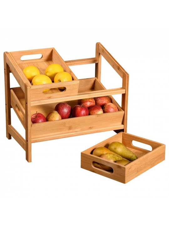 Kitchen rack KESPER 58851 BAMBOO WITH 3 TRAYS 