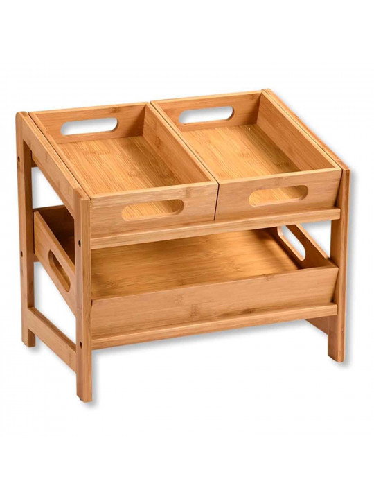 Kitchen rack KESPER 58851 BAMBOO WITH 3 TRAYS 