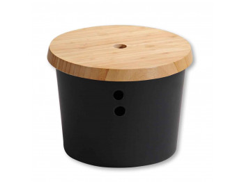 Անոթ KESPER 92599 PLASTIC WITH BANBOO LID BLACK 