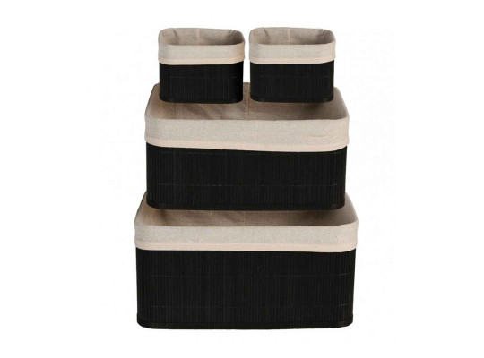 Դեկորատիվ առարկաներ KOOPMAN BASKET SET BAMBOO LINEN BLACK (HX9100610)