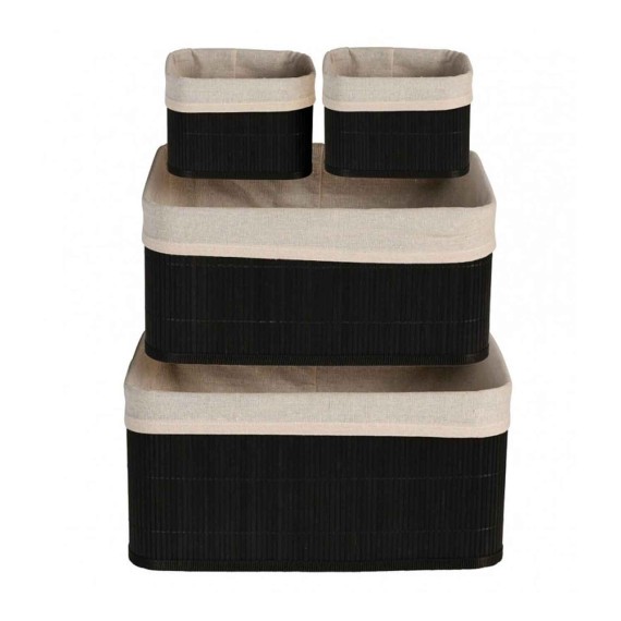 Декоративные акссесуары KOOPMAN BASKET SET BAMBOO LINEN BLACK (HX9100610)