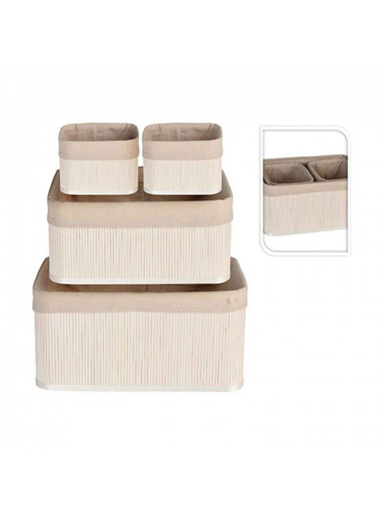 Декоративные акссесуары KOOPMAN BASKET SET BAMBOO LINEN WHITE (HX9100620)