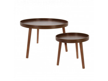 Side table KOOPMAN ROUND SET 2PCS WALNUT (HX9200310)