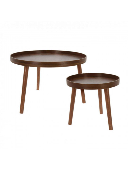 Приставной столик KOOPMAN ROUND SET 2PCS WALNUT (HX9200310)