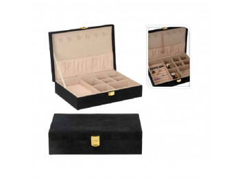 Decorate objects KOOPMAN 280X190X70MM JEWELRY BOX BLACK (HZ1810080)