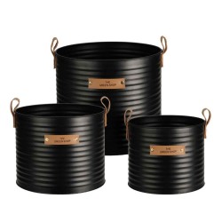 Декоративные акссесуары KOOPMAN FLOWER POT BLACK SET3 (HZ1953070)