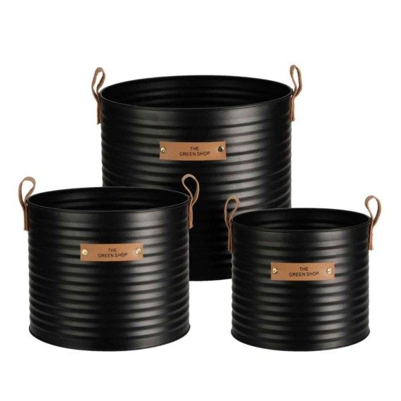 Декоративные акссесуары KOOPMAN FLOWER POT BLACK SET3 (HZ1953070)