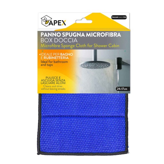 Тряпка для пыли APEX ITALY 15094 MICROFIBRE SPONGE CLOTH FOR SHOWER CABIN 24x17 