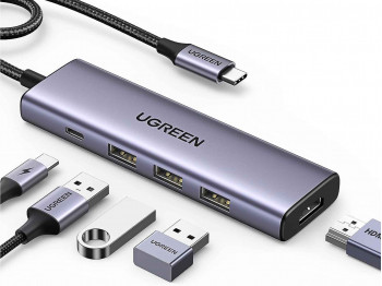 Usb-հանգույց UGREEN USB-C to 3 x USB 3.0 + HDMI + PD (GR) (15597)