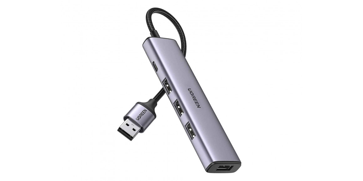 Usb-հանգույց UGREEN USB-A to 4 x USB 3.0+PD (GR) (20805)