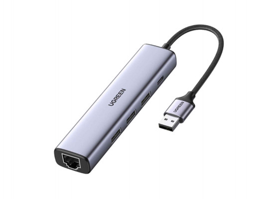 Usb-узел UGREEN 3 Port USB 3.0+1 RJ45+PD (SL) 60554