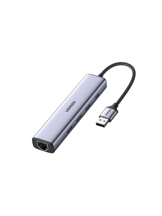 Usb-узел UGREEN 3 Port USB 3.0+1 RJ45+PD (SL) (60554)