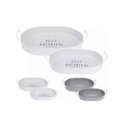Tray KOOPMAN FZ1000550 SERVING TRAY SET 2PC WHITE/GREY (167215) 