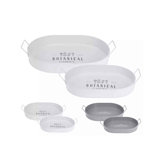 Поднос KOOPMAN FZ1000550 SERVING TRAY SET 2PC WHITE/GREY (167215) 