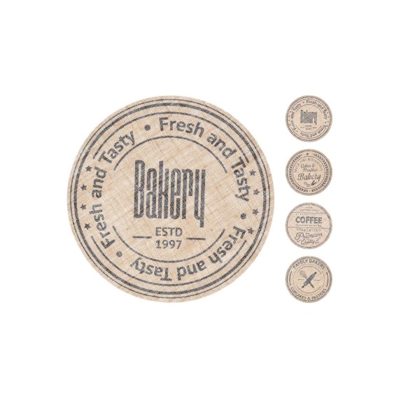 Сервировочная салфетка KOOPMAN B04222320 PLACEMAT JUTE DIA 38CM 4ASS (909112) 