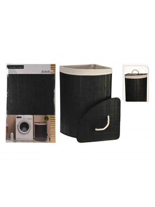 Laundry basket KOOPMAN HX9100560 LAUNDRY BASKET BAMBOO CORNER SHAPE BLACK (138550) 