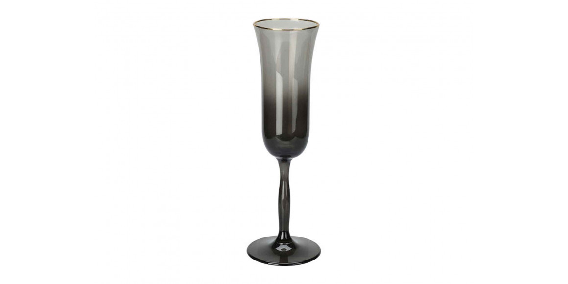 Բաժակ KOOPMAN 046100290 CHAMPAGNE GLASS BLACK 175ML (6529)