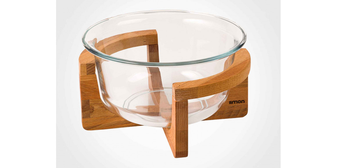 Bowl LIMON 216659 GLASSES W/WOOD BASE (908114) 