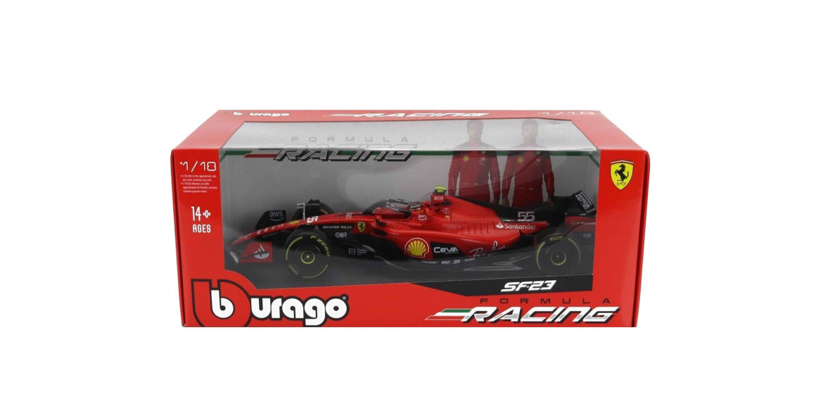 Transport BBURAGO 18-16812 (#55) FERRARI SF-23 #55 SCALE 1:18 