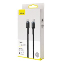 Մալուխ BASEUS Cafule PD 2.0 100W Type-C to Type-C 2M (GR/BK) (CATKLF-ALG1)