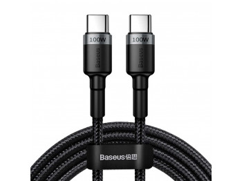Кабель BASEUS Cafule PD 2.0 100W Type-C to Type-C 2M (GR/BK) (CATKLF-ALG1)