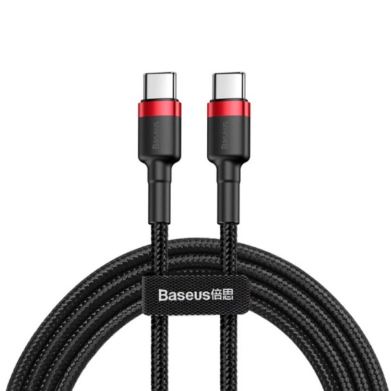 Кабель BASEUS Cafule PD 2.0 60W Type-C to Type-C 1M (RD/BK) (CATKLF-G91)