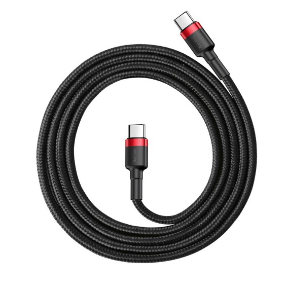 Кабель BASEUS Cafule PD 2.0 60W Type-C to Type-C 1M (RD/BK) (CATKLF-G91)