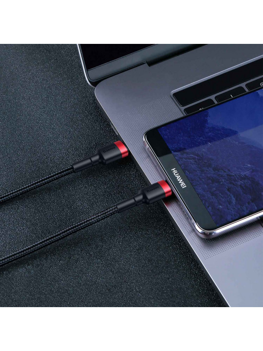 Cable BASEUS Cafule PD 2.0 60W Type-C to Type-C 1M (RD/BK) (CATKLF-G91)