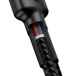 Մալուխ BASEUS Cafule PD 2.0 60W Type-C to Type-C 2M (GR/BK) (CATKLF-HG1)