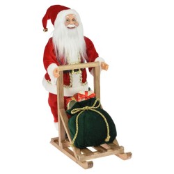 Ամանորյա դեկորատիվ առարկաներ KOOPMAN SANTA STANDING ON SLED RED (987380) (ASK000820)