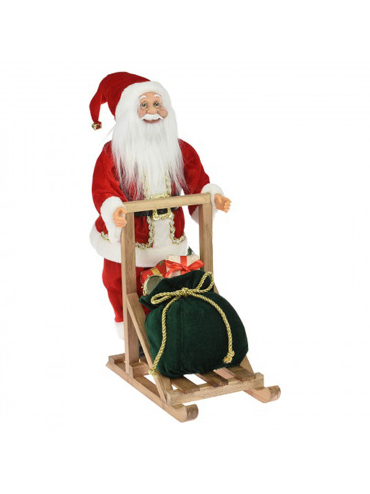 Ամանորյա դեկորատիվ առարկաներ KOOPMAN SANTA STANDING ON SLED RED (987380) (ASK000820)