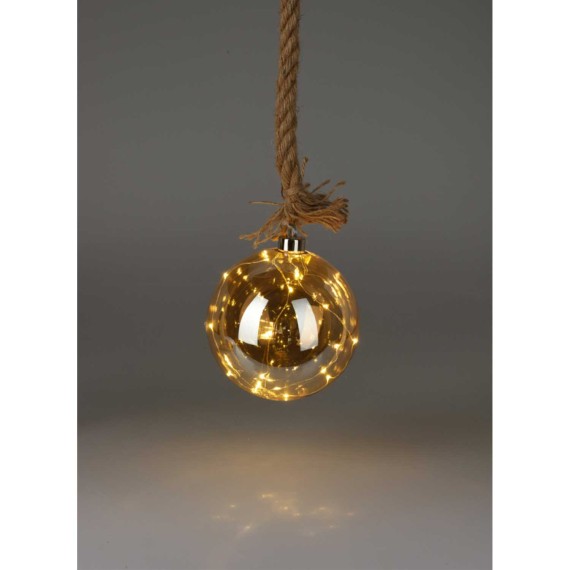 Ամանորյա դեկորատիվ առարկաներ KOOPMAN BALL HANG DECO WITH LED 12CM (219716) (AAB200040)