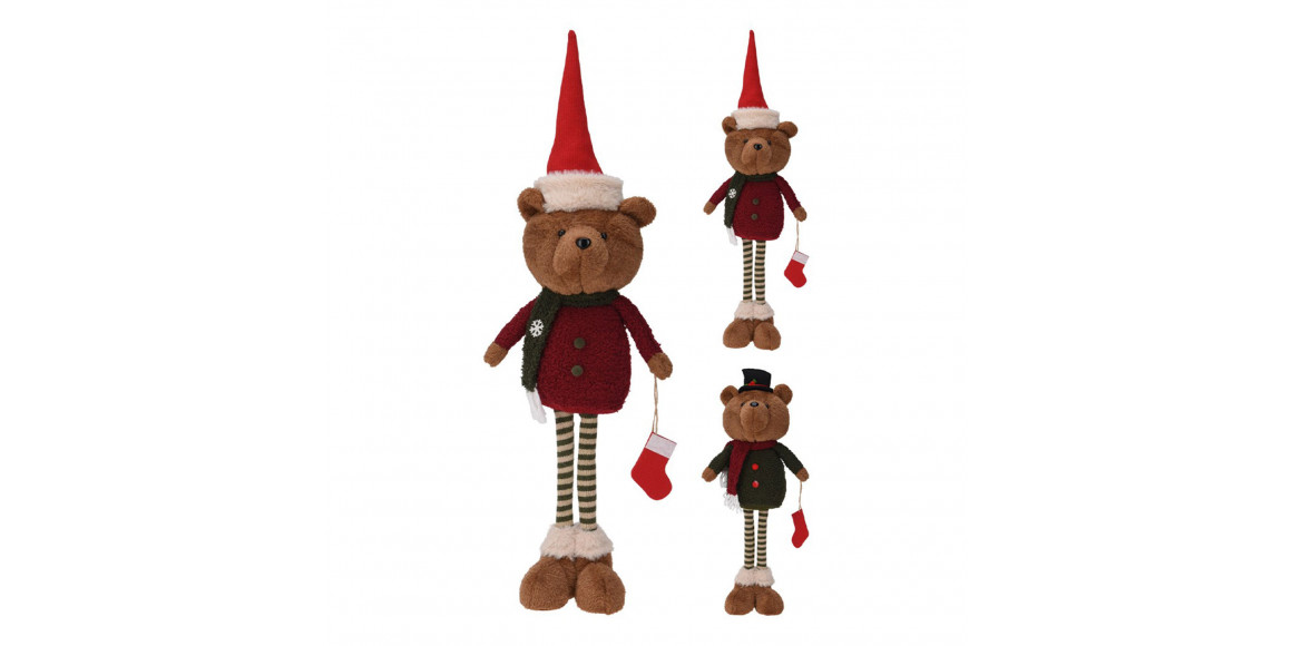 Новогодные декоративные аксессуары KOOPMAN BEAR STANDING WITH SOCK 54CM (203968) (ANT001840)