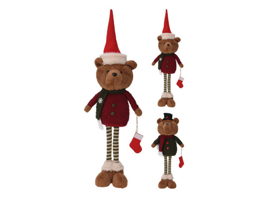 Новогодные декоративные аксессуары KOOPMAN BEAR STANDING WITH SOCK 54CM (203968) (ANT001840)