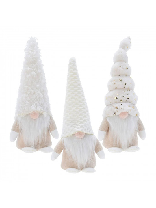 Новогодные декоративные аксессуары KOOPMAN GNOME HANGDECO 32CM 3ASS CREAM (050722) (ANM222340)