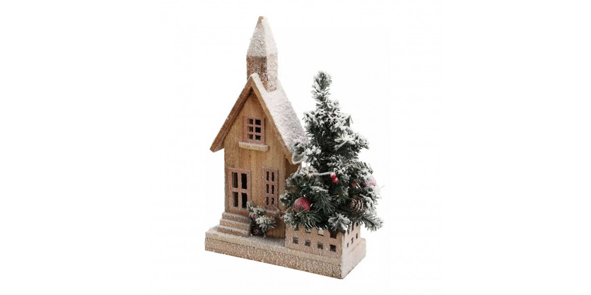 Ամանորյա դեկորատիվ առարկաներ KOOPMAN HOUSE WITH CHRISTMAS TREE LED 44CM (765022) (ACW006550)