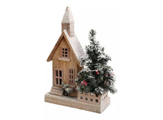 Новогодные декоративные аксессуары KOOPMAN HOUSE WITH CHRISTMAS TREE LED 44CM (765022) (ACW006550)