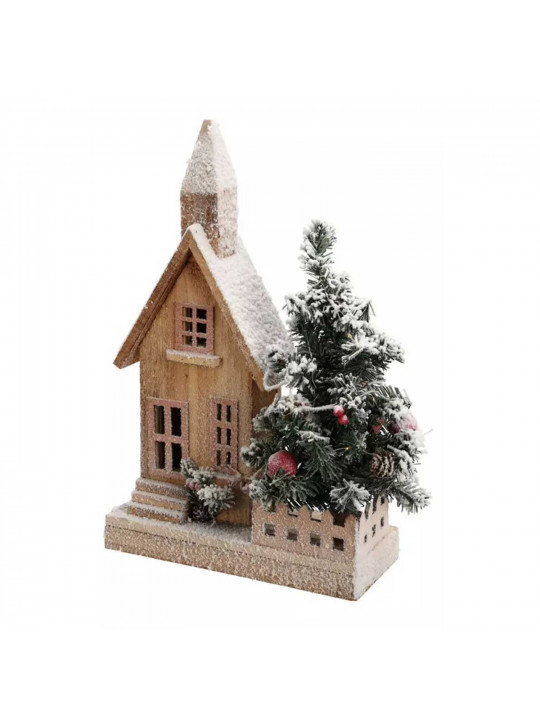 Новогодные декоративные аксессуары KOOPMAN HOUSE WITH CHRISTMAS TREE LED 44CM (765022) (ACW006550)