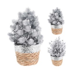 Ամանորյա դեկորատիվ առարկաներ KOOPMAN PLANT IN BASKET 27CM 2ASS SILVER (050364) (ANM101850)