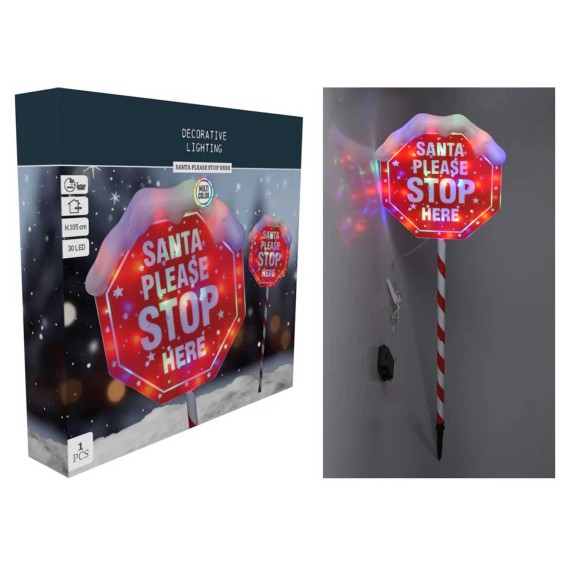 N/y decorate objects KOOPMAN SANTA STOP STAKE (166980) (AGM000030)