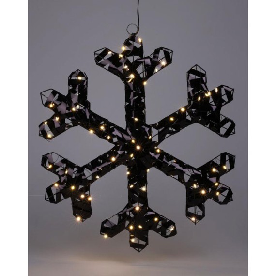 Новогодные декоративные аксессуары KOOPMAN SNOWFLAKE 50CM 50 LED BLACK (214834) (AMZ112760)