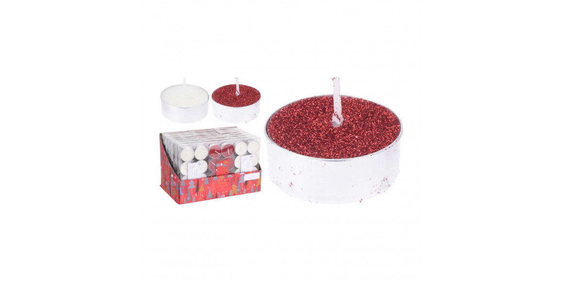 Новогодные декоративные аксессуары KOOPMAN TEALIGHT 37MM S8 GLITTER 2ASS (242816) (ACC676950)