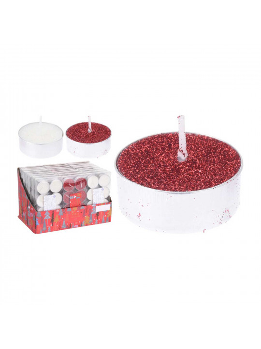 Новогодные декоративные аксессуары KOOPMAN TEALIGHT 37MM S8 GLITTER 2ASS (242816) (ACC676950)