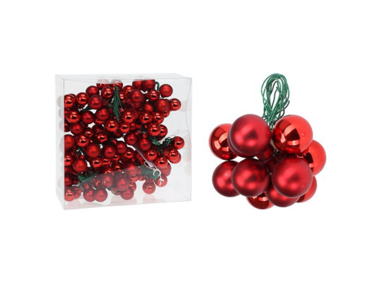 N/y decorate objects KOOPMAN XMAS BALL 20MM ON WIRE RED (758475) (ARB100020)