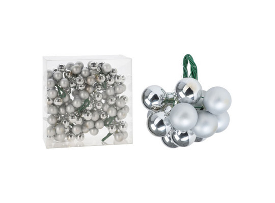 N/y decorate objects KOOPMAN XMAS BALL 20MM ON WIRE SILVER (758444) (ARB100010)