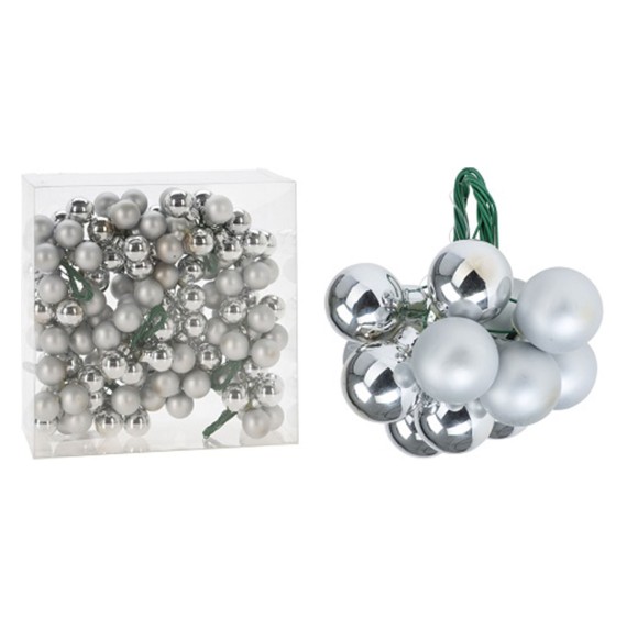 N/y decorate objects KOOPMAN XMAS BALL 20MM ON WIRE SILVER (758444) (ARB100010)