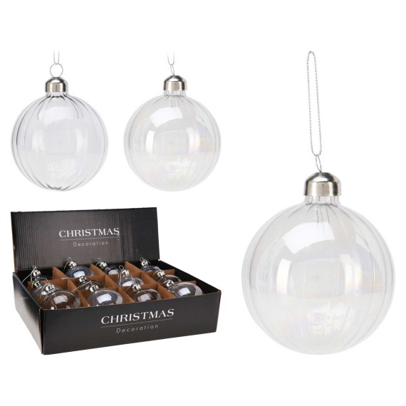 N/y decorate objects KOOPMAN XMAS BALL GLASS 8CM 2ASS (182843) (ABT400540)