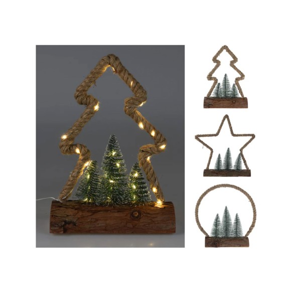 Ամանորյա դեկորատիվ առարկաներ KOOPMAN XMAS FIGURE JUTE 30LED 3ASS (071987) (AMZ103710)